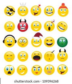 round yellow icons depicting various human emotions.