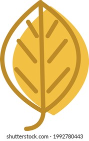 Round yellow leaf, illustration, on a white background.