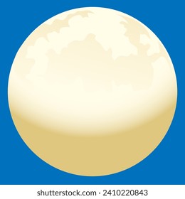 round yellow moon vector illustration