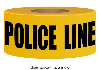 Round Yellow Police Tape With The Inscription 