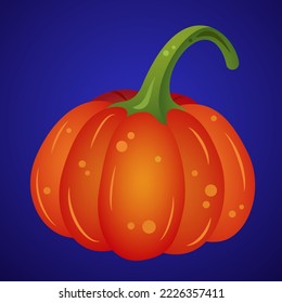 Una calabaza amarilla redonda, ilustración vectorial