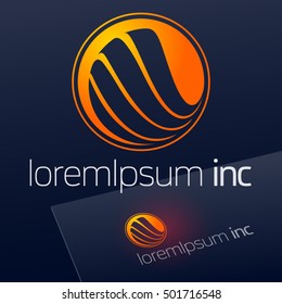 Round yellow vector sign. Logo for Media, Fashion, Cosmetics
