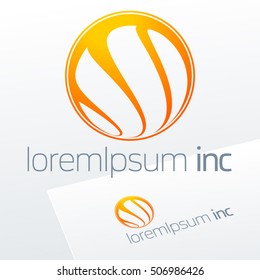 Round yellow vector sign. Logo for Media, Fashion, Cosmetics