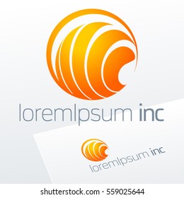 Round yellow vector sign. Logo for Media, Fashion, Cosmetics