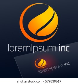 Round yellow vector sign. Logo for Media, Fashion, Cosmetics