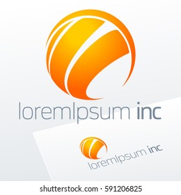 Round yellow vector sign. Logo for Media, Fashion, Cosmetics