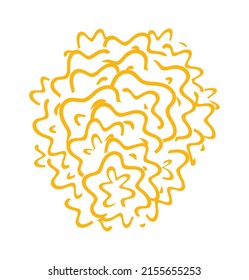 round yellow wavy abstract brush shape vector illustration