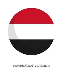 Round Yemen flag icon. Vector.