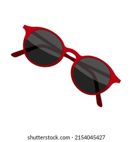 round youth sunglass. Vector illustration of glasses with different shape and color. Cartoon accessory for eye protection from sun isolated on white