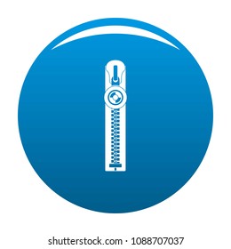 Round zip icon. Simple illustration of round zip vector icon for any design blue