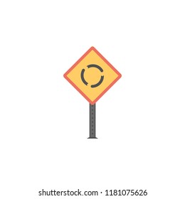 Roundabout ahead colored icon. Element of road signs and junctions icon for mobile concept and web apps. Colored Roundabout ahead can be used for web and mobile on white bakgorund