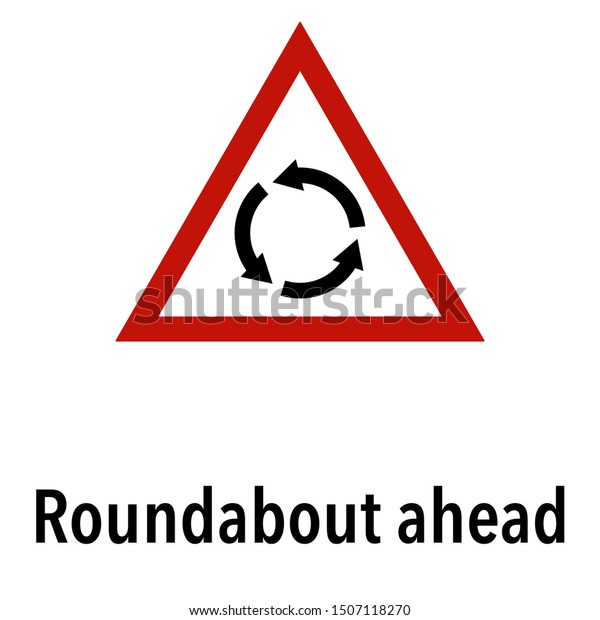 Roundabout\
ahead Information and Warning Road traffic street sign, vector\
illustration collection isolated on white background for learning,\
education, driving courses, sticker,\
icon.