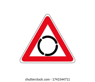 Roundabout Circulation sign line icon. roundabout road. Roundabout sign flat icon. Circular motion road sign icon
