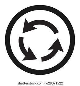Roundabout Circulation sign line icon, Traffic and road sign, vector graphics, a solid pattern on a white background, eps 10