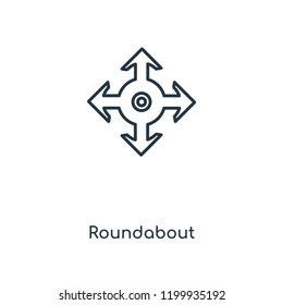 Roundabout concept line icon. Linear Roundabout concept outline symbol design. This simple element illustration can be used for web and mobile UI/UX.