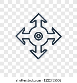 Roundabout concept vector linear icon isolated on transparent background, Roundabout concept transparency concept in outline style