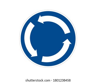 Roundabout crossroad sign. Traffic sign. Vector illustration.