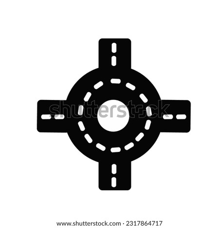 Roundabout icon.  Crossroads vector.  Isolated Traffic circle vector road symbol design.