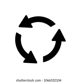 Roundabout icon, refresh symbol, reload icon, black isolated vector illustration.