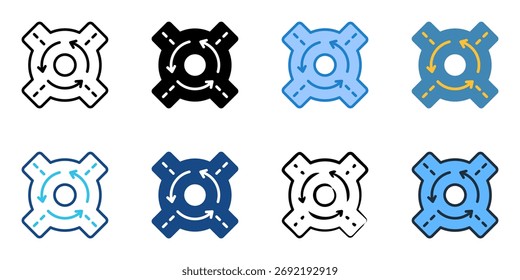 Roundabout icon set multiple style collection 
