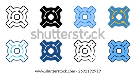 Roundabout icon set multiple style collection 

