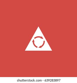 roundabout icon. sign design. red background