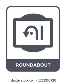 roundabout icon vector on white background, roundabout trendy filled icons from Traffic signs collection, roundabout simple element illustration
