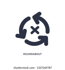 roundabout isolated icon. Simple element illustration from arrows 2 concept. roundabout editable logo symbol design on white background. Can be use for web and mobile.