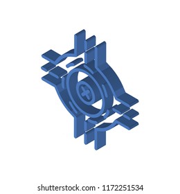 Roundabout Isometric Left Top View 3D Icon