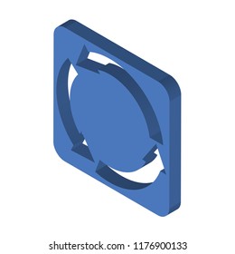 Roundabout Isometric Left Top View 3D Icon