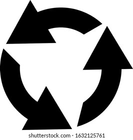Roundabout Road sign. Adjusting the direction of travel. Vector illustration.

