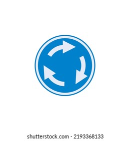 Roundabout road sign sign flat icon, colorful pictogram isolated on white. Symbol, logo illustration. Flat style design