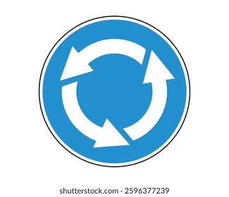 Roundabout Road Sign - Traffic Regulation Symbol - High Quality Vectorial Graphic