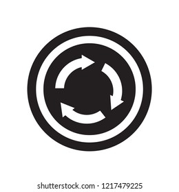 Roundabout sign icon. Trendy Roundabout sign logo concept on white background from Traffic Signs collection. Suitable for use on web apps, mobile apps and print media.