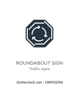 Roundabout sign icon vector. Trendy flat roundabout sign icon from traffic signs collection isolated on white background. Vector illustration can be used for web and mobile graphic design, logo, eps10
