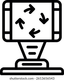 Roundabout Sign Line Vector Icon Design