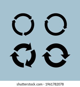 Roundabout sign. Reload icon. Arrows in a circle. Update.