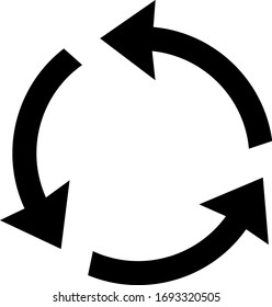 Roundabout sign or reload icon vector. Perfect for Business concepts, backgrounds, backdrop, icon, sign, symbol, sign, button, label and sticker.