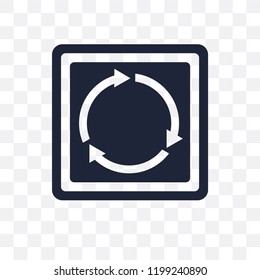 Roundabout sign transparent icon. Roundabout sign symbol design from Traffic signs collection. Simple element vector illustration on transparent background.