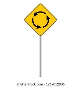 roundabout or traffic circle sign vector illustration