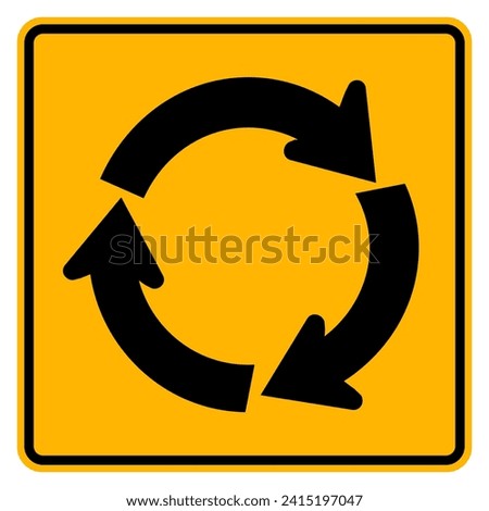 Roundabout Traffic Road Sign,Vector Illustration, Isolate On White Background Icon. EPS10