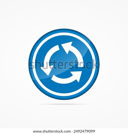 Roundabout Traffic Road Sign,Vector Illustration, Isolate On White Background