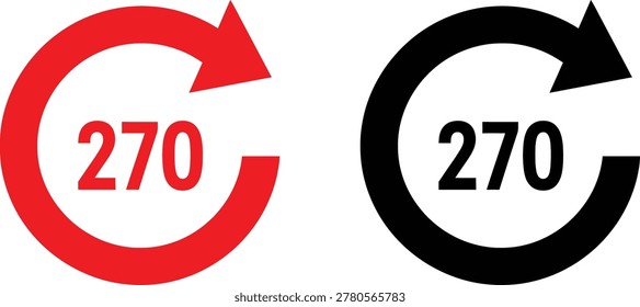 Roundabout traffic sign with 270 degrees curve arrow Vector
