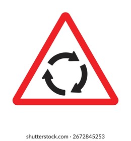 Roundabout Traffic Sign Design Vector
