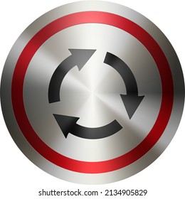 Roundabout Traffic Sign vector illustration