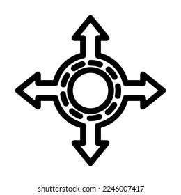 Roundabout Vector Line Icon Design