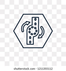 Roundabout vector outline icon isolated on transparent background, high quality linear Roundabout transparency concept can be used web and mobile