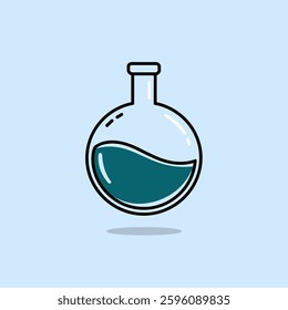 A round-bottom flask, a fundamental piece of laboratory glassware, designed for uniform heating and chemical reactions in scientific experiments.