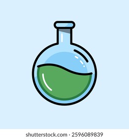 A round-bottom flask, a fundamental piece of laboratory glassware, designed for uniform heating and chemical reactions in scientific experiments.