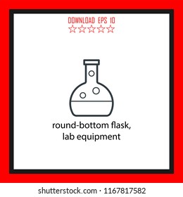 round-bottom flask, lab equipment  vector icon